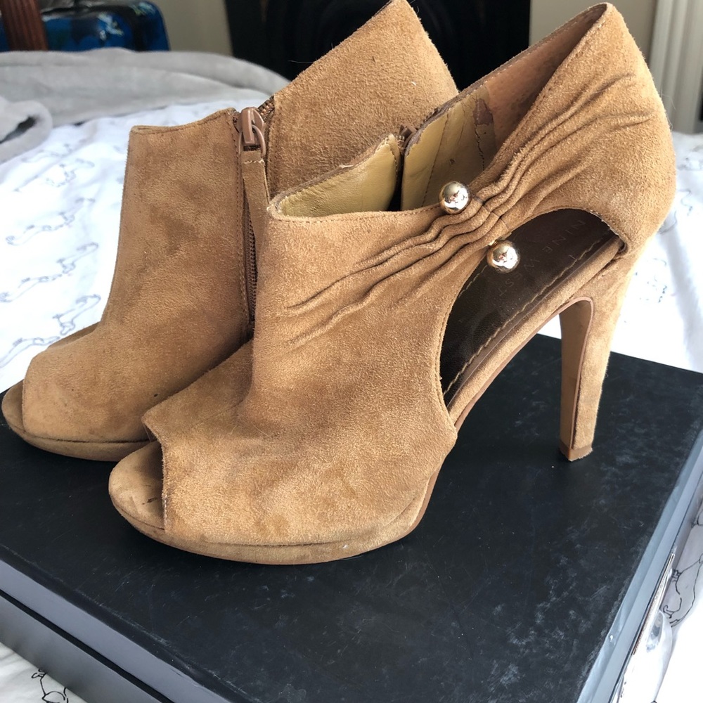 Nine West Suede Peeptoe Booties